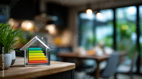 Wallpaper Mural Concept of home energy efficiency visualization, residential sustainability with power optimization shown, household environment with efficiency improvement visible, domestic setti Torontodigital.ca