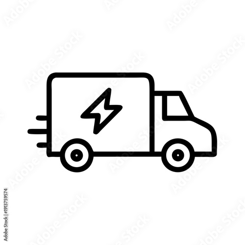 Wallpaper Mural Electric delivery truck icon in black and white, minimalistic style Torontodigital.ca
