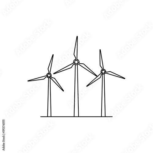 Modern wind turbines generating clean renewable energy efficiently