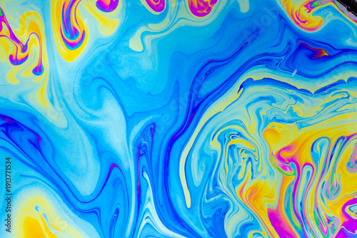 Psychedelic multicolored background abstract. Rainbow colors. patterns background. Photo macro shot of soap bubbles