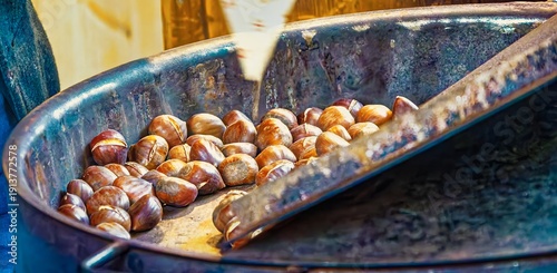 Berchtesgaden, Bavaria, Germany, Europe, December 2025,. chestnuts roasting