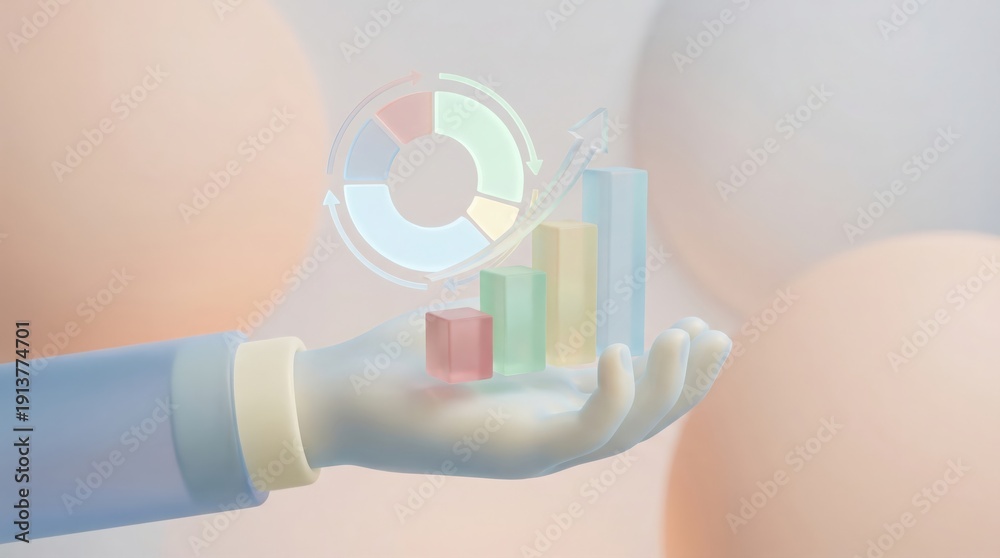 Fototapeta premium Abstract Representation of Business Growth with Colorful Graphs
