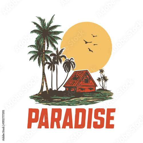 Golden Hour Getaway t-shirt illustration design