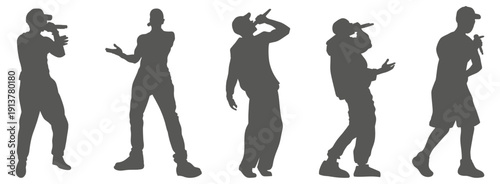 Hip hop rapper performance silhouette set
