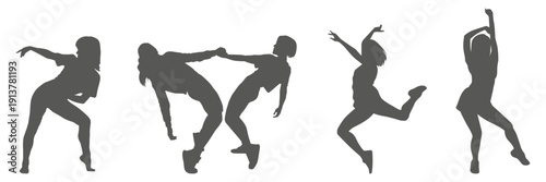 Dance performance silhouette collection set. Dancer silhouette collection.