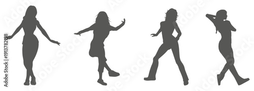 Dance performance silhouette collection set. Dancer silhouette collection.