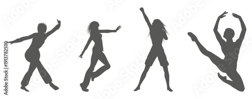 Dance performance silhouette collection set. Dancer silhouette collection.