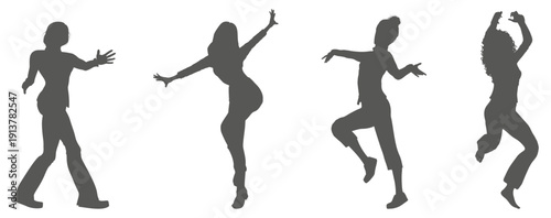 Dance performance silhouette collection set. Dancer silhouette collection.