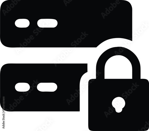 Secure server with a padlock symbolizing data protection and cybersecurity