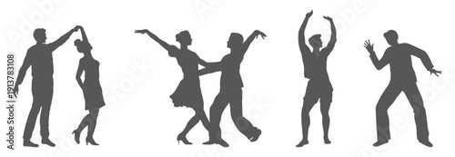 Dance performance silhouette collection set. Dancer silhouette collection.