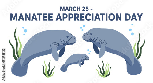 Manatees swimming together on Manatee Appreciation Day
