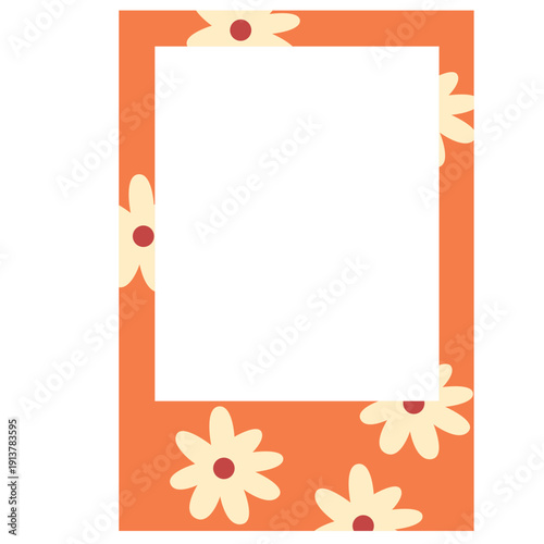 frame polaroid flowers colorfull vactor illustration