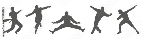 Dance performance silhouette collection set. Dancer silhouette collection.