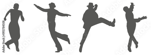 Dance performance silhouette collection set. Dancer silhouette collection.