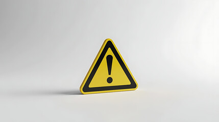Yellow triangular warning sign icon with black border  isolated on transparent background.
