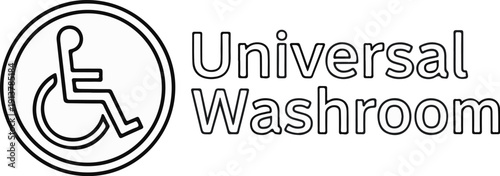 Icon for accessible restroom facility with text