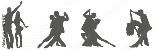 Ballroom dance couple silhouette collection