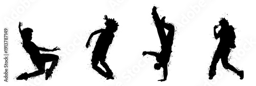 Splashed dancer silhouette collection.