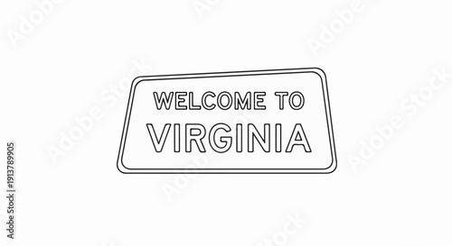 Outline of a "Welcome to Virginia" sign against a white background