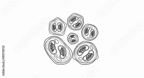Microscopic view of oocysts, each containing sporozoites, in a cluster