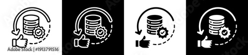 Data Integrity Icon Set In Black And White Filled Style Collection