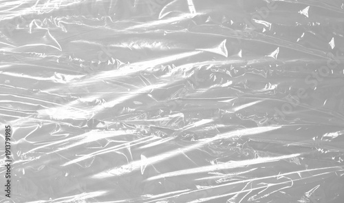 Bild auf Leinwand Transparent wrinkled plastic, white plastic or polyethylene bag texture, macro,
