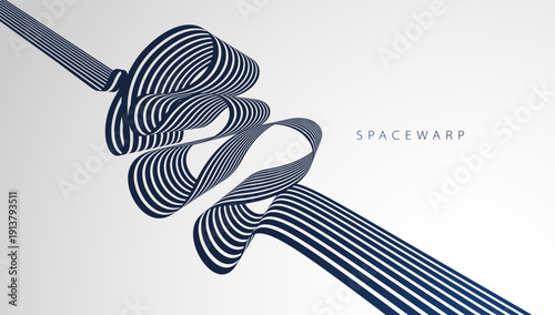 3D lines in perspective vector abstract background, bent ribbon look like stripes wallpaper, curvy road, speed highway sport race theme.
