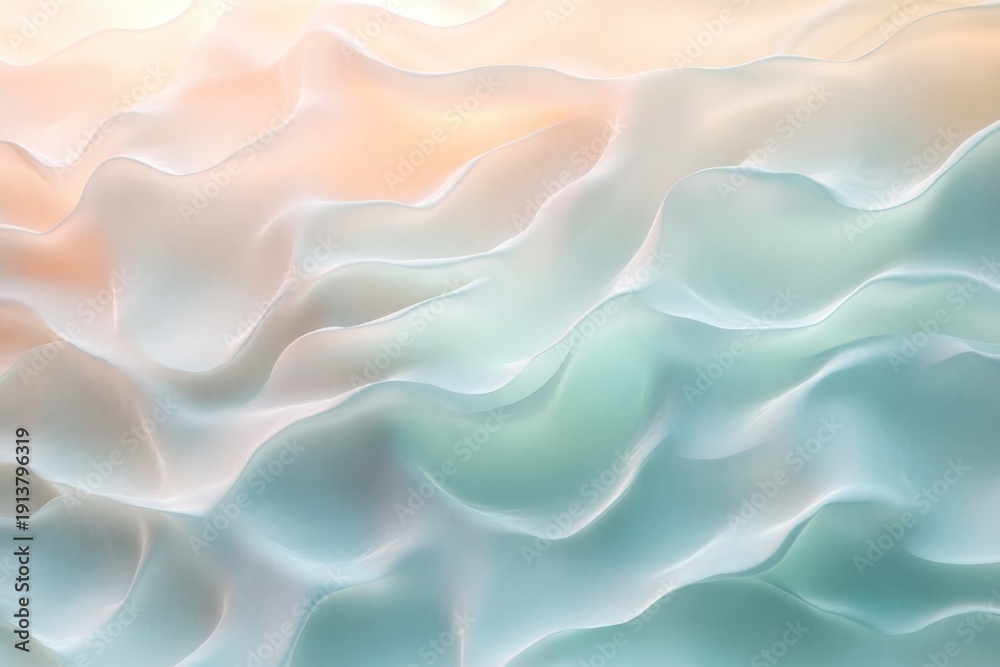 Obraz premium Soft abstract waves create a tranquil effect with soothing colors and flowing patterns