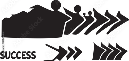 Motivational concept of achieving success and moving forward together