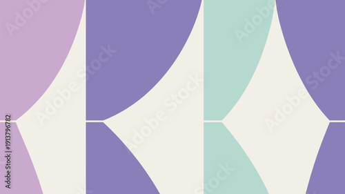Modern geometric pattern with soothing purple and green hues