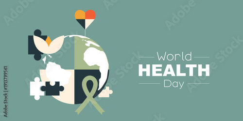 World Health Day banner. Modern design.