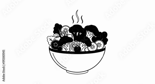 Steaming bowl of fresh, crisp vegetables