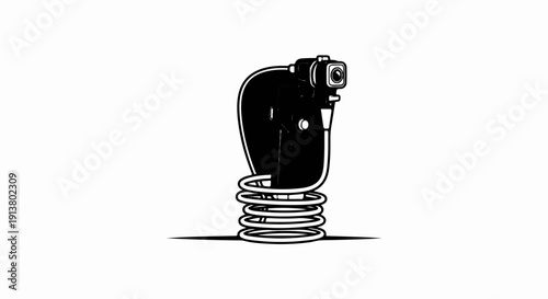 Stylized camera on a spring