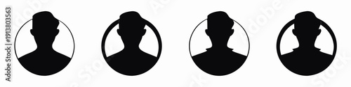 Default anonymous user portrait vector illustration flat vector designs set. Stock image

