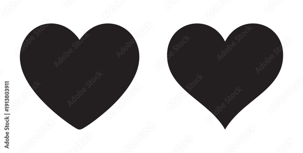 Obraz premium Two black hearts vector illustration