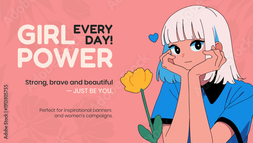 Strong Women, Feminine Empowerment, Girl Power Poster for 8 March