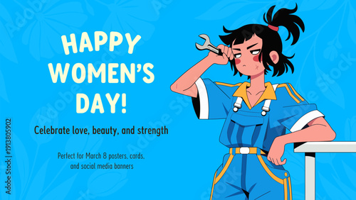 Strong Women, Feminine Empowerment, Girl Power Poster for 8 March