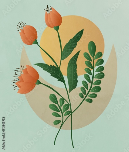 vector illustration of a poppy