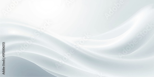 A smooth abstract blue wave background features soft flowing curves and a silk satin texture with light motion for a modern vector wallpaper design