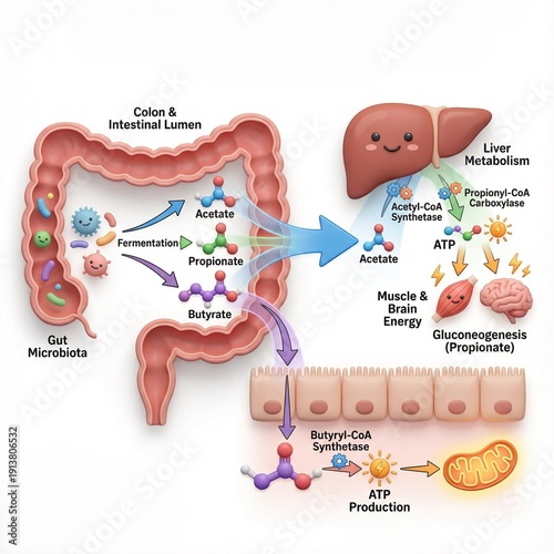 Unraveling the Intricate Metabolic Pathways Gut Microbiota's Role in Short-Chain Fatty Acid Production and Systemic Energy Regulation