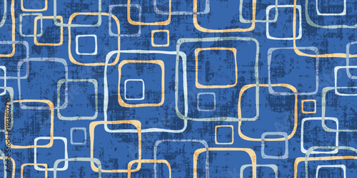 Vector seamless pattern, hand-drawn squares of different sizes