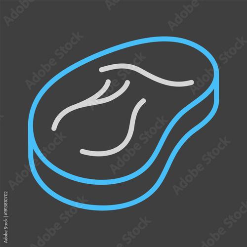 Raw Steak Meat Cut Outline Icon