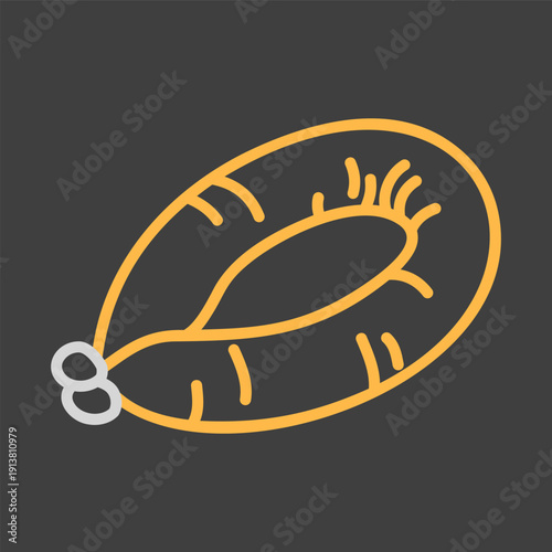 Smoked Ring Sausage Minimalistic Flat Icon