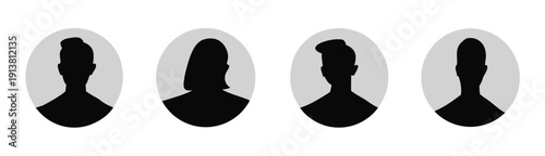 Male and female head graphic silhouette

