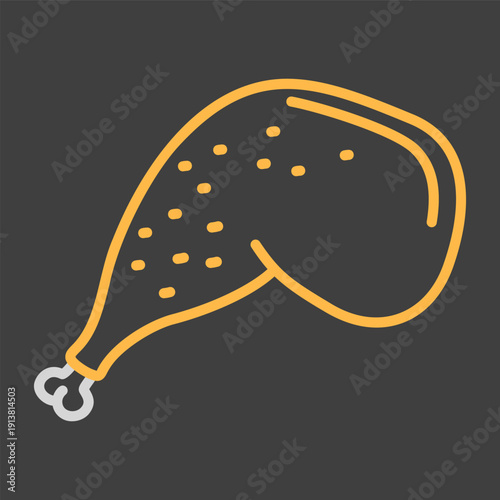 Roasted Duck Leg Quarter Flat Icon