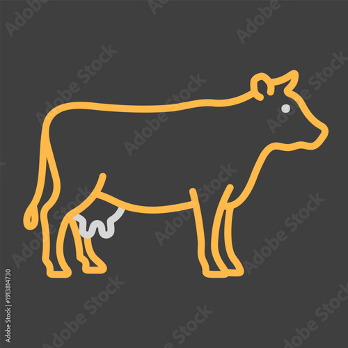 Dairy Cow Side View Minimal Icon