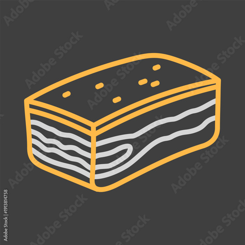 Slice of Pork Lard Minimal Flat Icon