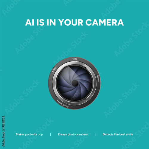 Camera Lens with AI: Artificial Intelligence Enhancing Photography, Portraits, and Smile Detection