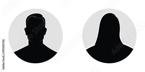 Default anonymous user portrait vector illustration flat vector designs set. Default anonymous user portrait icon

