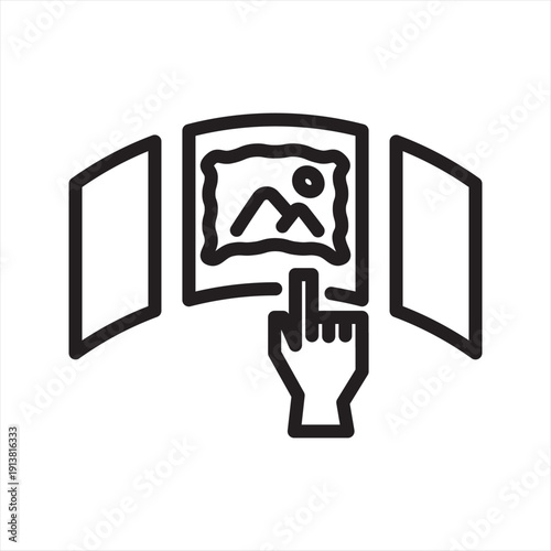 NFT Marketplace virtual economy simple line icon